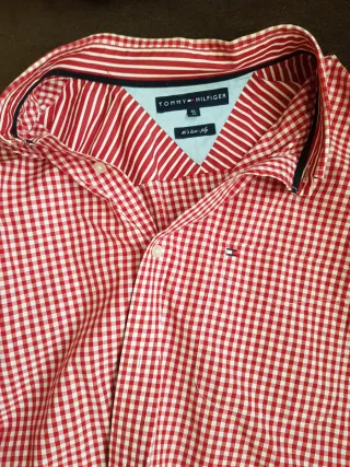 Camisa Tommy Hilfiger cuadros roja XL