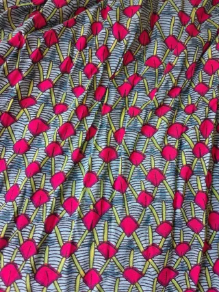 Vestido largo estampado verde y rosa