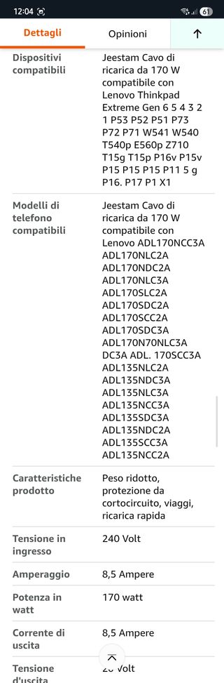 Alimentatore 170W per Lenovo