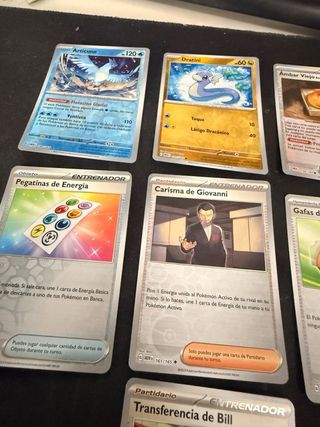 Lote 8 pokemon 151 cartas reverse español