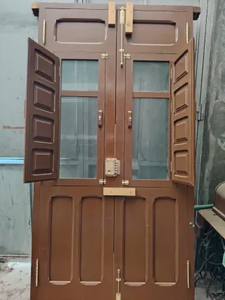 Puerta doble madera maciza exterior Nueva .