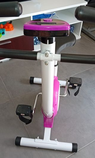 Bicicleta Estática VidalXL con resistencia morada