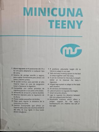 Mini cuna Teeny con mosquitera.
