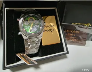 Reloj Emporio Watch Hombre Verde/Plata