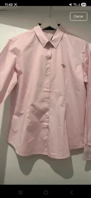 Camisa de tela rosa