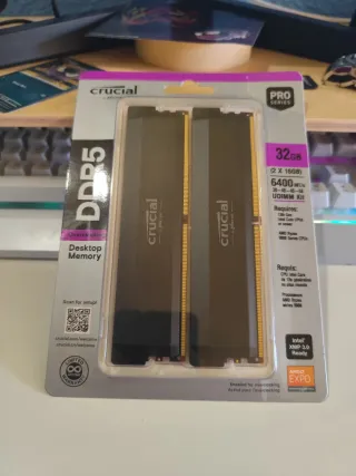 Crucial Pro DDR5 2x16GB 6400 MT/s Nuevos