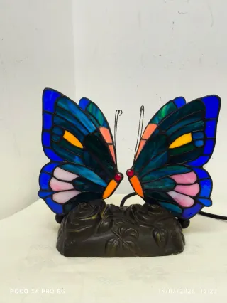 Lámpara Tiffany Mariposas Doble