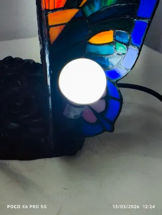 Lámpara Tiffany Mariposas Doble