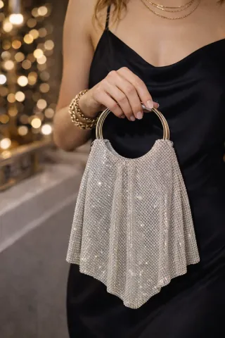 Borsa donna con manico ad anello