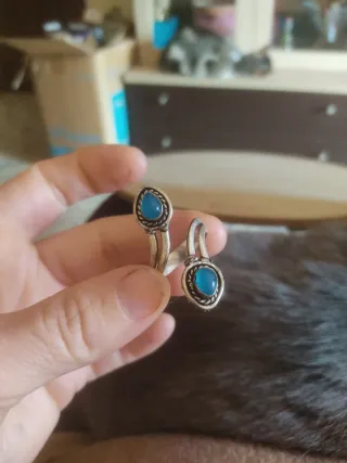 Anello Argento Regolabile con Calcedonio Blu