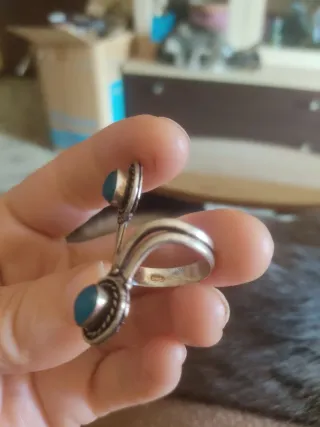 Anello Argento Regolabile con Calcedonio Blu