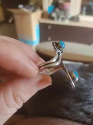 Anello Argento Regolabile con Calcedonio Blu