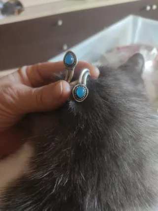 Anello Argento Regolabile con Calcedonio Blu