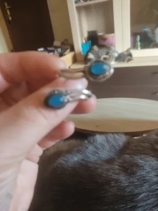 Anello Argento Regolabile con Calcedonio Blu