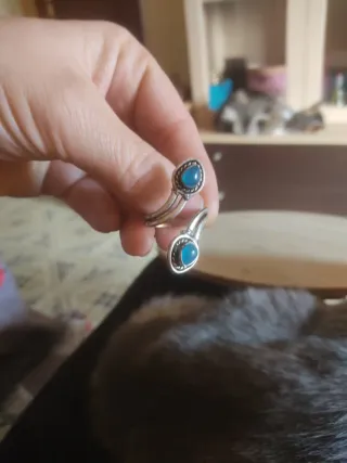 Anello Argento Regolabile con Calcedonio Blu