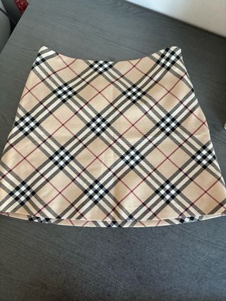 Falda Burberry Mini Check Beige