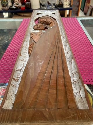Figura madera Virgen y Niño