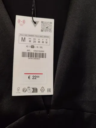 Top Zara estilo chaleco negro Talla M