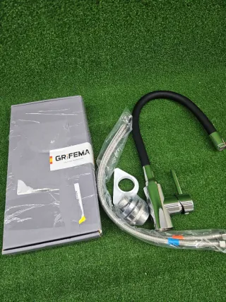 Grifo Cocina GRIFEMA Monomando Flexible Negro/Plat