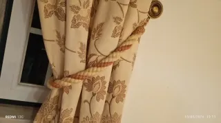 Cordão para Cortinados Entrançado Rosa e Bege