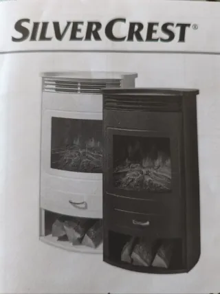 Chimenea Eléctrica SilverCrest Negra/Blanca