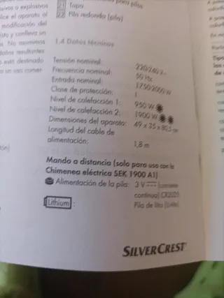 Chimenea Eléctrica SilverCrest Negra/Blanca