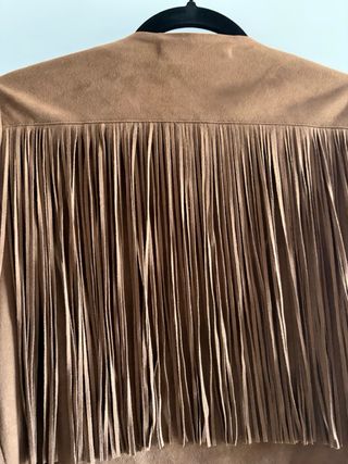 Chaqueta Mango Flecos Marrón Talla M