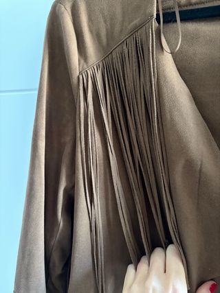 Chaqueta Mango Flecos Marrón Talla M