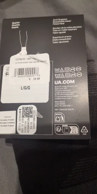 Pack 6 pares de Calcetines Under Armour Talla L