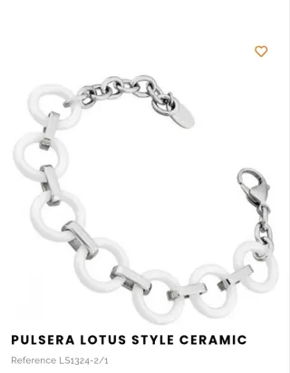 Pulsera Lotus Style Cerámica Blanca y Acero