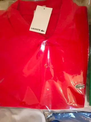 Polo Lacoste Rojo Manga Corta