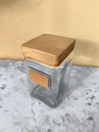 Barattolo in vetro con scritta Caffè