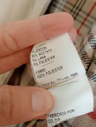 Abrigo mujer XL beige cuadros