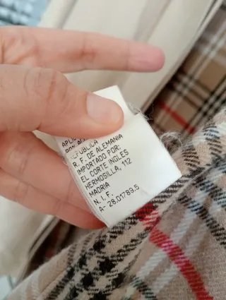 Abrigo mujer XL beige cuadros