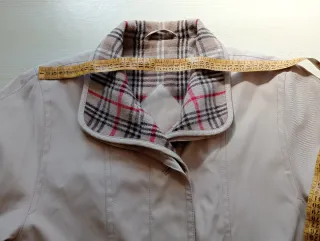 Abrigo mujer XL beige cuadros