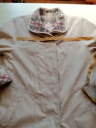 Abrigo mujer XL beige cuadros