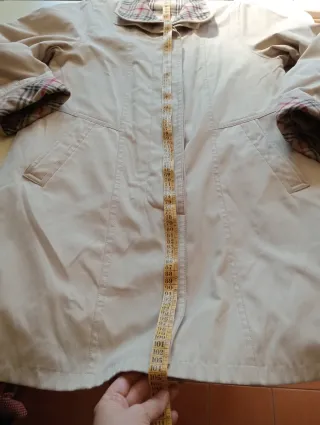 Abrigo mujer XL beige cuadros