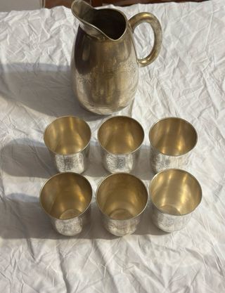 Set brocca + 6 bicchieri vintage
