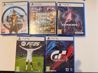 Pack 5 Juegos PS5: Mortal Kombat, GTA V, Tekken 8,