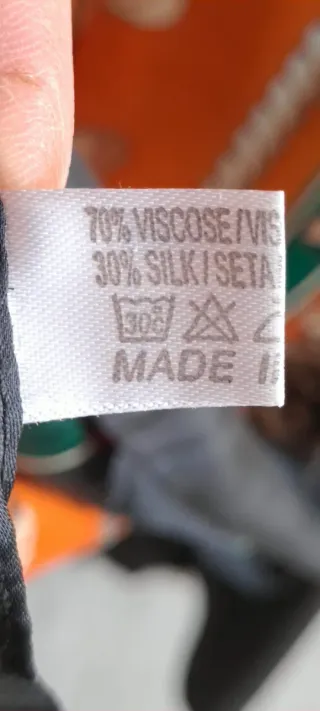 Foulard Sciarpa Viscosa Seta Nero Arancio