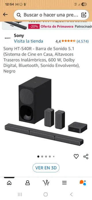 Sistema Home Cinema S40R 5.1ch 600W