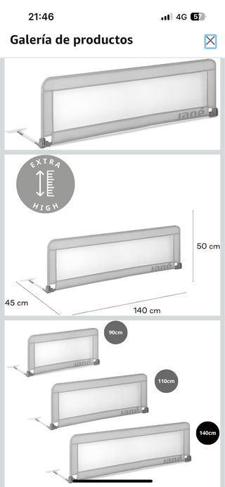 Barrera de cama infantil