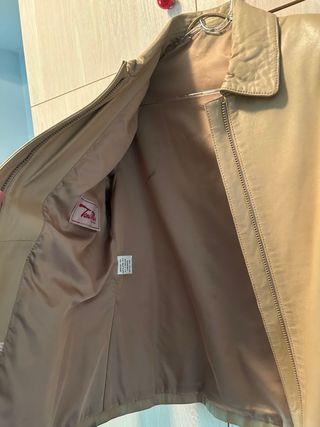 Chaqueta de piel beige