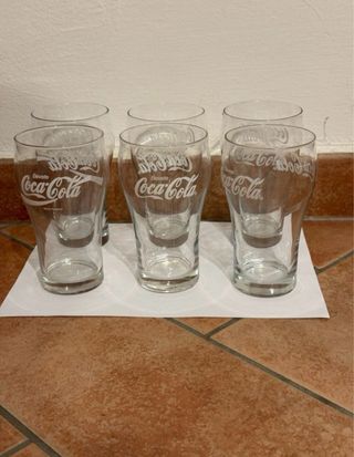 Set 6 Bicchieri Coca Cola Vetro Originali