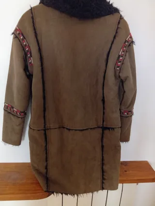 Chaqueta étnica con forro de pelo