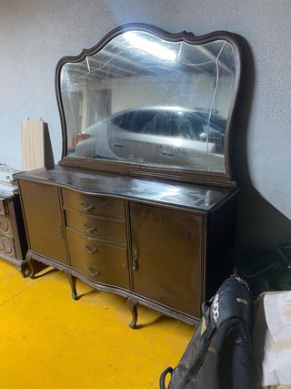 Tocador/Aparador Madera con Espejo Grande