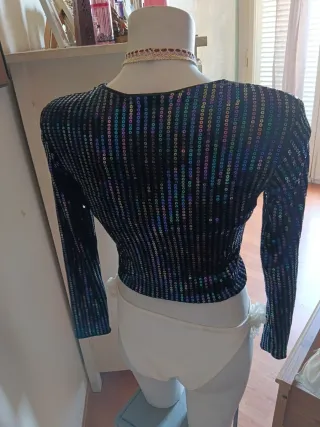 Camiseta lentejuelas H&M Talla XS