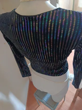 Camiseta lentejuelas H&M Talla XS