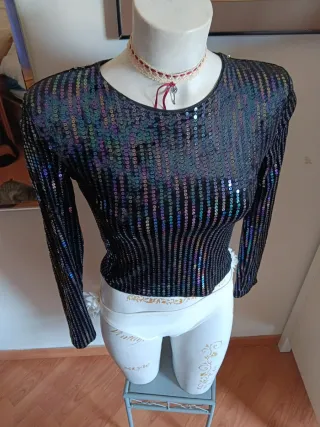 Camiseta lentejuelas H&M Talla XS