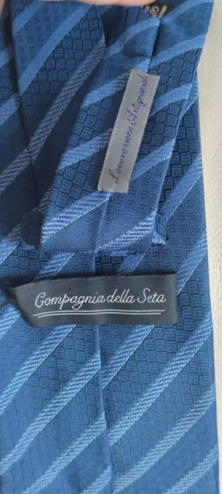 Set 3 cravatte 100% seta blu vari Brand